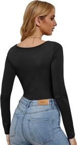 img 2 attached to TARAINYA Womens Bodysuit Stretchy Bodysuits Women's Clothing : Bodysuits