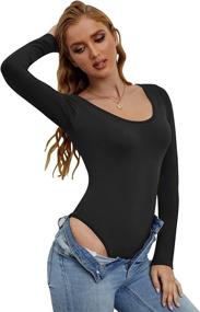 img 3 attached to TARAINYA Womens Bodysuit Stretchy Bodysuits Women's Clothing : Bodysuits