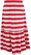 👗 kid nation stylish and comfortable ruffles elastic stripes girls' skirts & skorts - trendy youth fashion logo