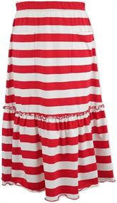 img 4 attached to 👗 Kid Nation Stylish and Comfortable Ruffles Elastic Stripes Girls' Skirts & Skorts - Trendy Youth Fashion