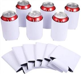 img 4 attached to Sublimation Blanks Can Coolers, 12 Beer Can Cooler Sleeves, Collapsible Insulated Reusable Soda Cover Drink Coolies Beer Sleeves For DIY Weddings Bachelorette Parties Party Favors (White)