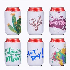 img 2 attached to Sublimation Blanks Can Coolers, 12 Beer Can Cooler Sleeves, Collapsible Insulated Reusable Soda Cover Drink Coolies Beer Sleeves For DIY Weddings Bachelorette Parties Party Favors (White)