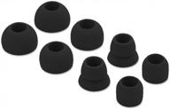 set of 8 black eargels for beats by dr. dre powerbeats 2 wireless earphones with carrying case - replacement earbuds for superior sound logo