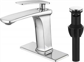 img 4 attached to Modern Commercial Bathroom Faucet In Polished Chrome Finish, Single Handle Single Hole Vanity Sink Faucet By Bathfinesse