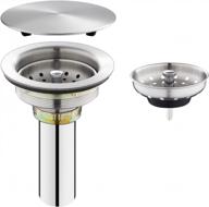 upgrade your kitchen with rovogo 3-1/2" brushed sink drain featuring basket strainer, drain cover, and tailpiece - cupc certified logo