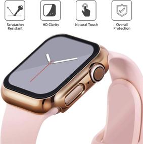 img 3 attached to Surace 40Mm Case Compatible With Apple Watch Case, Overall Protective Cover Tempered Glass Screen Protector Hard PC Case Compatible With Apple Watch Series 6/5/4 40Mm, (2-Pack, Rose Gold/Pink Gold)