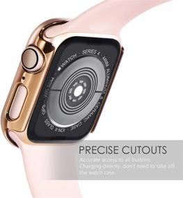 img 2 attached to Surace 40Mm Case Compatible With Apple Watch Case, Overall Protective Cover Tempered Glass Screen Protector Hard PC Case Compatible With Apple Watch Series 6/5/4 40Mm, (2-Pack, Rose Gold/Pink Gold)