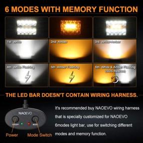 img 3 attached to 2Pcs 120W LED Light Pods Amber White, 6 Modes With Memory Function Spot Flood Strobe Off Road Fog Driving Work Light Bar 12000Lm Waterproof For Truck Boat - NAOEVO 4