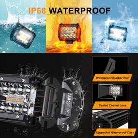 img 2 attached to 2Pcs 120W LED Light Pods Amber White, 6 Modes With Memory Function Spot Flood Strobe Off Road Fog Driving Work Light Bar 12000Lm Waterproof For Truck Boat - NAOEVO 4