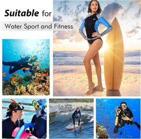 img 3 attached to 1.5Mm High-Necked Women'S Wetsuit Top With Front Zipper - Perfect For Swimming, Diving, Surfing, Boating, Kayaking, And Snorkeling
