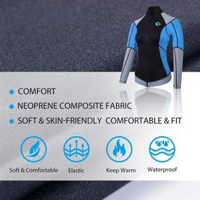 img 1 attached to 1.5Mm High-Necked Women'S Wetsuit Top With Front Zipper - Perfect For Swimming, Diving, Surfing, Boating, Kayaking, And Snorkeling