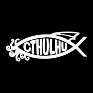 виниловая наклейка evolvefish cthulhu atheist логотип