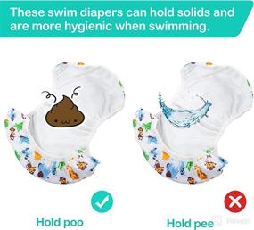 img 1 attached to 👶 WARMTOBABY Baby Swim Diapers 2-Pack - Adjustable, Reusable, and Washable for Infants and Toddlers - Snap Closure for One Size Fit - Ideal Baby Shower Gifts for Boys and Girls, Ages 0-3 Years