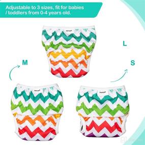 img 2 attached to 👶 WARMTOBABY Baby Swim Diapers 2-Pack - Adjustable, Reusable, and Washable for Infants and Toddlers - Snap Closure for One Size Fit - Ideal Baby Shower Gifts for Boys and Girls, Ages 0-3 Years