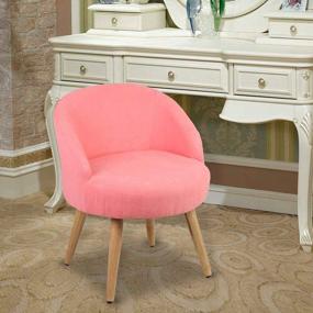 img 4 attached to Magshion Pink Vanity Ottoman Stool Chair For Makeup And Bathroom Accent