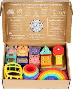 img 3 attached to Mac & Friends Montessori Toy Set - 5 Educational Early Learning Toys in 1 - Perfect Gift for Baby, New Sibling or Birthday - BPA Free & Safe for Teething - Build, Stack, and Sort: 36 PCS