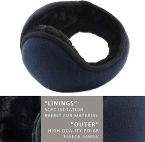 img 2 attached to Unisex Foldable Warmers Earmuffs 2Pack Black Girls' Accessories in Cold Weather