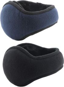 img 4 attached to Unisex Foldable Warmers Earmuffs 2Pack Black Girls' Accessories in Cold Weather