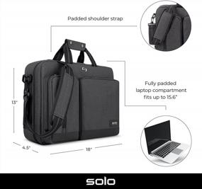 img 3 attached to SOLO Duane Hybrid Briefcase Black Laptop Accessories