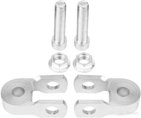 img 4 attached to Universal Motorcycle Rear Shock Absorber Extension Risers - 2pcs Silver Motorcycle Parts with Screw for Enhanced Suspension