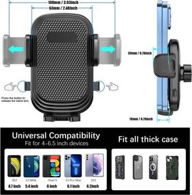 img 3 attached to 📱 Car Phone Holder Mount - Dashboard, Windshield, Air Vent - Compatible with iPhone 13 Pro Max, 12, 11, XR, XS, Samsung Galaxy A53, A13, Z Flip, 4, S22, S21