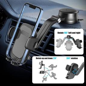 img 2 attached to 📱 Car Phone Holder Mount - Dashboard, Windshield, Air Vent - Compatible with iPhone 13 Pro Max, 12, 11, XR, XS, Samsung Galaxy A53, A13, Z Flip, 4, S22, S21