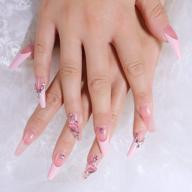 получите гламур с 24-компонентными накладными ногтями lovful's 3d coffin в розовом цвете с блестящим дизайном в виде сердца логотип