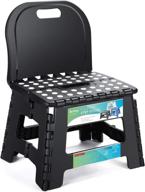 heavy duty step stool with back support: perfect for kids, adults & toddlers - indoor/outdoor kitchen & bathroom use! logo