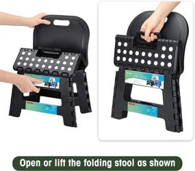 img 1 attached to Heavy Duty Step Stool With Back Support: Perfect For Kids, Adults & Toddlers - Indoor/Outdoor Kitchen & Bathroom Use!