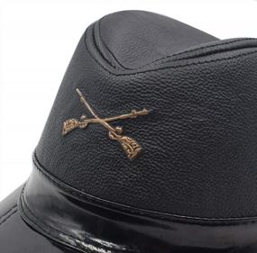 img 1 attached to Authentic Union Army Leather Baseball Cap - Yosang Civil War Kepi US North Soldier Hat