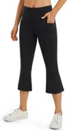 women's high waisted bootcut flare yoga pants with pockets - g4free cross capris logo