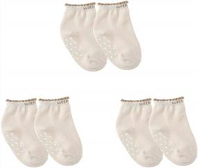 img 4 attached to Organic Infant Baby Kids Socks 3 Pairs 100% Cotton Unisex Toddler Footwear