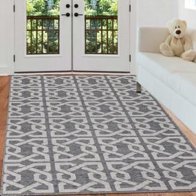 img 4 attached to 4X6Ft Textured Weave Outdoor Rug - Indoor/Outdoor Patio & Balcony Rug, Washable & Durable Carpet For Home, Picnic, And Camping