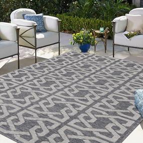 img 2 attached to 4X6Ft Textured Weave Outdoor Rug - Indoor/Outdoor Patio & Balcony Rug, Washable & Durable Carpet For Home, Picnic, And Camping