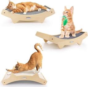 img 3 attached to 🐱 Pecute Cat Scratch Pad: Double-Sided Scratching Lounge with Sisal & Carpet Cloth - Durable Wooden Structure | Ultimate Kitty Scratcher