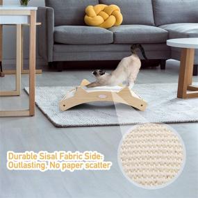 img 1 attached to 🐱 Pecute Cat Scratch Pad: Double-Sided Scratching Lounge with Sisal & Carpet Cloth - Durable Wooden Structure | Ultimate Kitty Scratcher