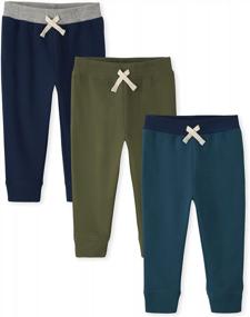 img 4 attached to Stay Comfy And Stylish With The Children'S Place Baby Boys Toddler Active Fleece Jogger Pants 3 Pack