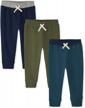 stay comfy and stylish with the children's place baby boys toddler active fleece jogger pants 3 pack logo