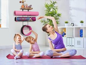 img 2 attached to Wall-Mounted Yoga Mat Holder With Wood Shelves And Hooks For Storage Of Exercise Mats, Foam Rollers, And Resistance Bands At Home Gym And Fitness Classes