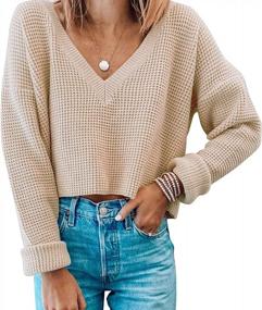 img 4 attached to Waffle Knit Women'S Crop Top: Chic, Comfy & Stylish For Any Occasion
