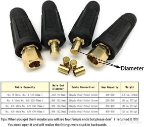 img 1 attached to 🔌 High-Quality KINGQ Welding Cable Joint Quick Connector Pair DINSE-Style 100Amp-200Amp (#6-#4) 16-25 SQ-MM 2-set: Easy and Efficient Welding Cable Connection