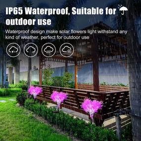 img 1 attached to Outdoor Solar Powered Flower Lights (4 Pack) In Pink Rime Design For Garden Decorations - Waterproof IP65, Dusk-To-Dawn Lights For Yard, Patio, And Landscape Lighting