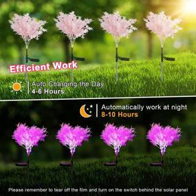 img 2 attached to Outdoor Solar Powered Flower Lights (4 Pack) In Pink Rime Design For Garden Decorations - Waterproof IP65, Dusk-To-Dawn Lights For Yard, Patio, And Landscape Lighting