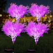 outdoor solar powered flower lights (4 pack) in pink rime design for garden decorations - waterproof ip65, dusk-to-dawn lights for yard, patio, and landscape lighting logo