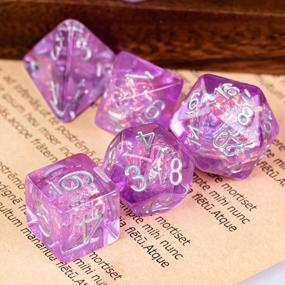 img 2 attached to 🎲 UDIXI Polyhedral DND Dice Set - 7die Dungeons and Dragons Dice for DND, MTG, Pathfinder, Board Games - Purple with Silver Numbers
