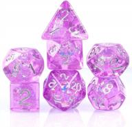 🎲 udixi polyhedral dnd dice set - 7die dungeons and dragons dice for dnd, mtg, pathfinder, board games - purple with silver numbers логотип