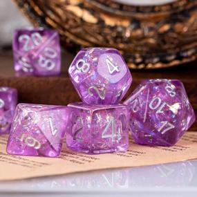 img 3 attached to 🎲 UDIXI Polyhedral DND Dice Set - 7die Dungeons and Dragons Dice for DND, MTG, Pathfinder, Board Games - Purple with Silver Numbers