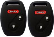 ezzy auto black silicone rubber keyless entry remote key fob case skin covers protector for honda 2+1 buttons - enhance seo logo
