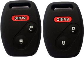 img 2 attached to Ezzy Auto Black Silicone Rubber Keyless Entry Remote Key Fob Case Skin Covers Protector for Honda 2+1 Buttons - Enhance SEO