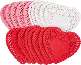 img 4 attached to 300Pcs Valentine Heart Doilies Paper